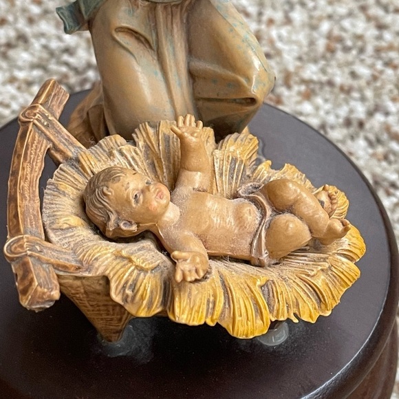 Genuine Made In Italy Wood Decoration Fontanini Figures Musical Angel With Baby - Picture 4 of 9